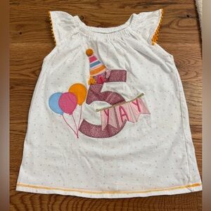 Mud Pie 5 Fifth Five Birthday Shirt Tunic Size 5T